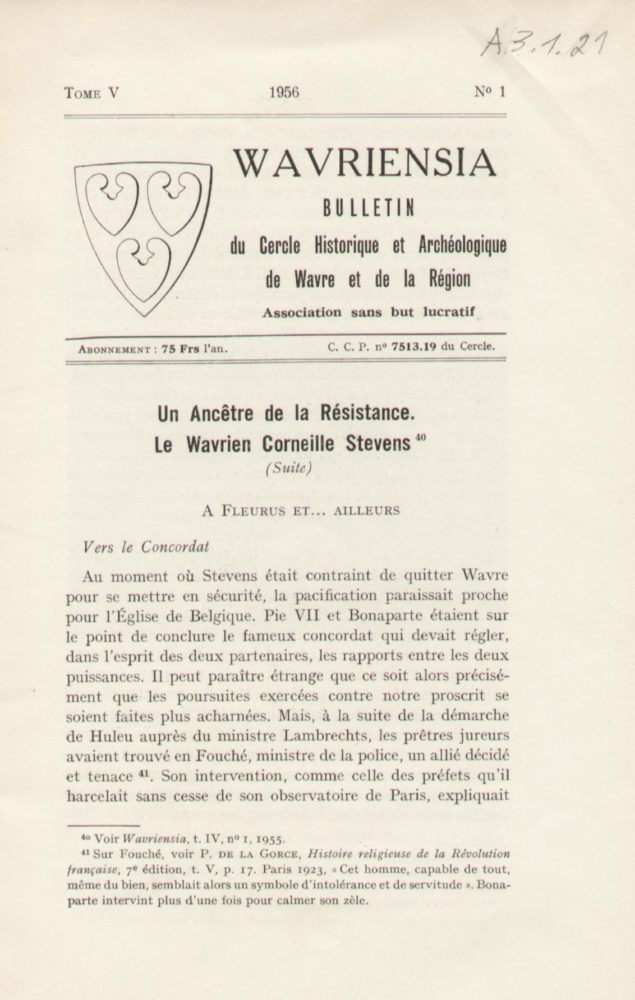 Bibliothèque de GéniWal (Wavriensia 1956 – 1-2-3-4)