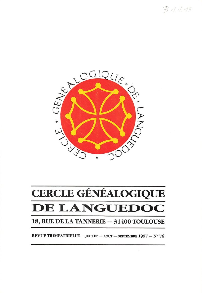 Cercle Généalogique du Languedoc n° 75